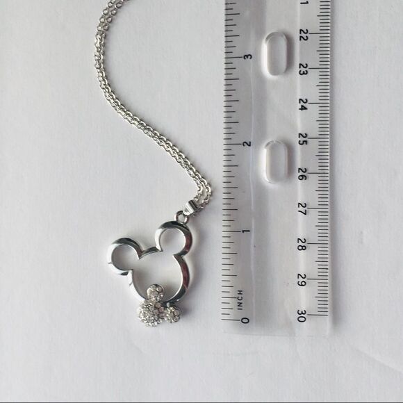 Disney Crystal Double Mickey Mouse Head Necklace NWT - Picture 8 of 8